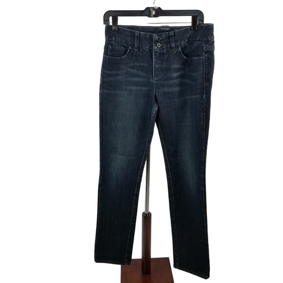 Tommy Hilfiger Blue Dark Wash Denim Jeans Classic Skinny Hi Rise Size 6 - Picture 1 of 3